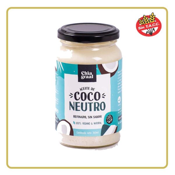 ACEITE DE COCO NEUTRO  360ml CHIAGRAAL (LIBRE DE GLÚTEN)