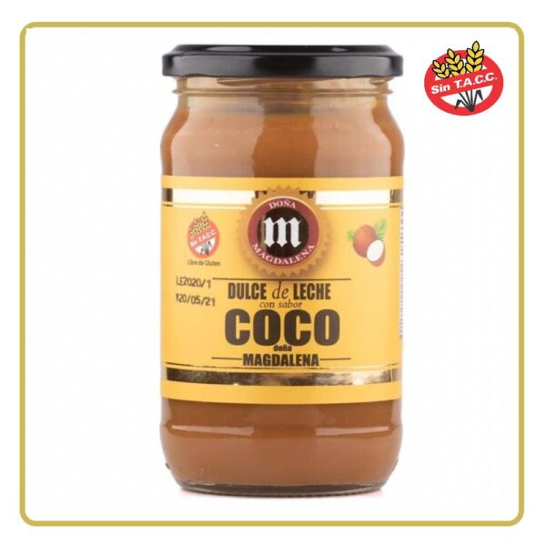 DULCE DE LECHE CON SABOR A COCO 400gr DOÑA MAGDALENA (LIBRE DE GLÚTEN)
