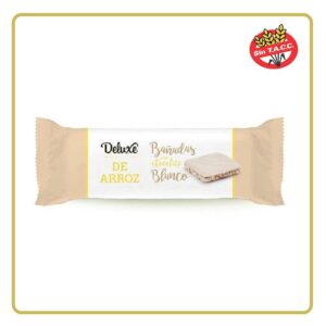 GALLETAS DE ARROZ BAÑADAS CON CHOCOLATE BLANCO115gr DELUXE (LIBRE DE GLÚTEN)