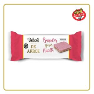 GALLETAS DE ARROZ BAÑADAS - YOGUR FRUTILLA 115gr DELUXE (LIBRE DE GLÚTEN)