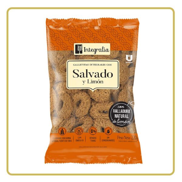 GALLETITAS ANILLO SALVADO  Y LIMÓN 200gr INTEGRALIA