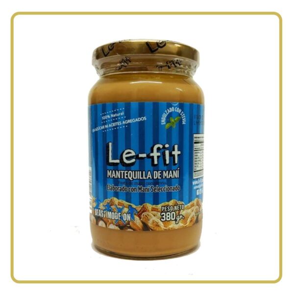 MANTEQUILLA DE MANI NATURAL CON STEVIA 380gr LE-FIT