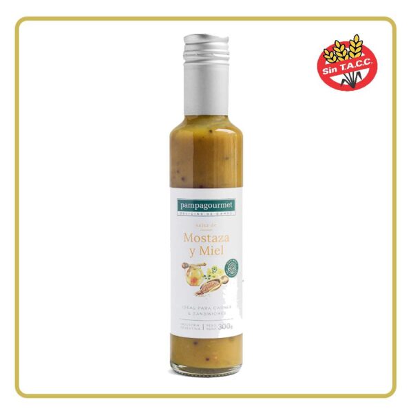SALSA DE MOSTAZA Y MIEL 320gr PAMPAGOURMET (LIBRE DE GLÚTEN)