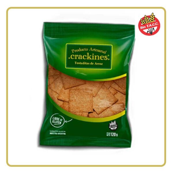 TOSTADITAS DE ARROZ 120gr CRACKINES (LIBRE DE GLÚTEN)