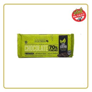 BARRA DE CHOCOLATE 70% CACAO S/AZÚCAR 100gr CHOCOLATE COLONIAL (LIBRE DE GLÚTEN)